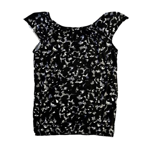 LOFT Black Gray Short Sleeve Scoop Neck Top Womens Size S - Picture 10 of 10